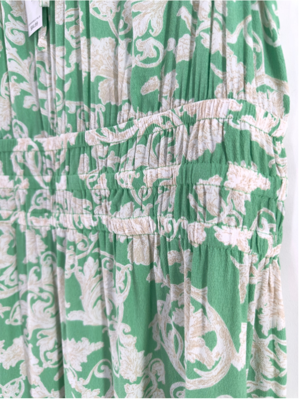 NWT $85 LOFT Outlet Green & Beige FLORAL Sleeveless BOHO SPRING Dress WOMENS XL - Picture 5 of 7